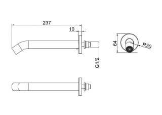 Излив встраиваемый DQ DC1004895 хром